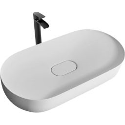 Rea Iris 71 umywalka 70x35,5 cm owalna nablatowa biała REA-U4305