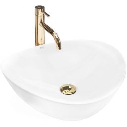 Rea Andrea umywalka 47x43 cm nablatowa owalna biała REA-U6333