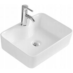 Rea Kelly umywalka 49x38 cm nablatowa prostokątna biała REA-U6524