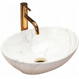 Rea Sofia umywalka 41x33,5 cm owalna nablatowa szary/kamień REA-U6597