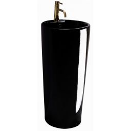 Rea Blanka umywalka 40x40 cm okrągła wolnostojąca czarna REA-U6635