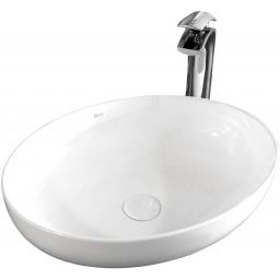 Rea Carola Slim umywalka 51,5x39 cm owalna nablatowa biała REA-U8198