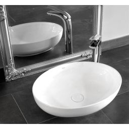 Rea Carola Slim umywalka 51,5x39 cm owalna nablatowa biała REA-U8198