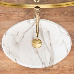 Rea Linda Lava Matt umywalka 48,5x34 cm nablatowa owalna kamień REA-U8568