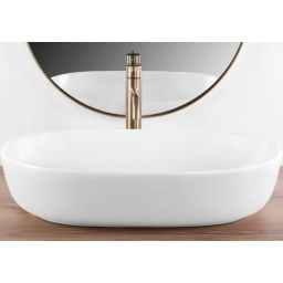 Rea Cleo umywalka 60,5x41 cm nablatowa owalna biały mat REA-U9653