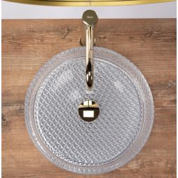 Rea Cristal umywalka 35,5x35,5 cm okrągła nablatowa REA-U9670