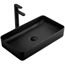 Rea Denis umywalka 61x35 cm nablatowa prostokątna czarny mat REA-U3690