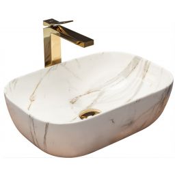 Rea Belinda umywalka 46x32 cm prostokątna szary/kamień REA-U6596