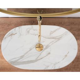 Rea Royal umywalka 62,5x36 cm owalna nablatowa biała REA-U8548