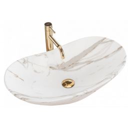 Rea Royal Lava Matt umywalka 60x36 cm nablatowa owalna kamień REA-U8598