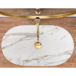 Rea Royal Lava Matt umywalka 60x36 cm nablatowa owalna kamień REA-U8598