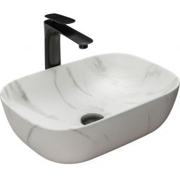 Rea Belinda Marble Matt umywalka 46x32 cm nablatowa prostokątna kamień REA-U8702