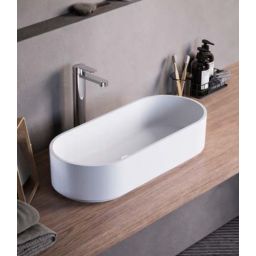 Ronal Colour Vibes umywalka 60x26 cm owalna nablatowa biała 1XXLV506.SS.501