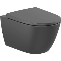 Roca Ona miska WC wisząca bez kołnierza czarny mat A346687080