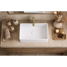 Ruvetti Celina umywalka 48,5x37,5 cm prostokątna nablatowa biała DOL_CE4837