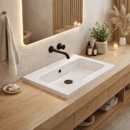 Ruvetti Ivana umywalka 60x45 cm prostokątna wpuszczana biała DOL_IVA60