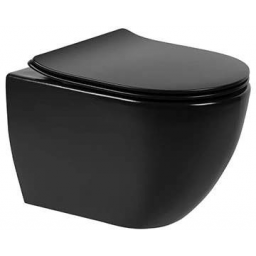 Sanindusa Sanibold miska WC z deską wolnoopadającą wisząca bez kołnierza czarny półmat 137938264