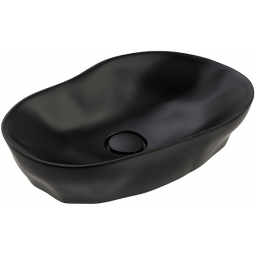 Sanindusa Magmma umywalka 60x39,6 cm owalna nablatowa czarna matowa 147389264