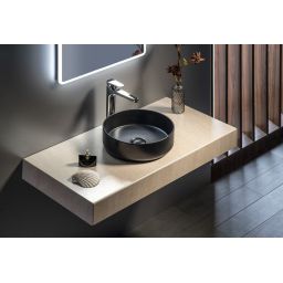 Isvea Infinity umywalka 36x36 cm okrągła nablatowa czarny mat 10NF65036-2N