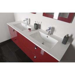 Sapho Slim umywalka 120x46 cm meblowa prostokątna podwójna biała 1601-120