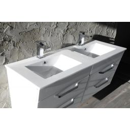 Sapho Slim umywalka 120x46 cm meblowa prostokątna podwójna biała 1601-120