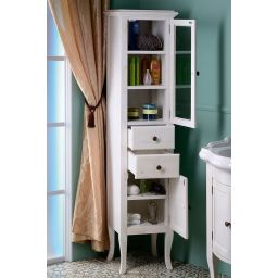 Sapho Retro szafka boczna 170 cm wysoka prawa drewno świerkowe białe 1665