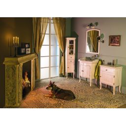 Sapho Retro szafka boczna 170 cm wysoka prawa drewno świerkowe białe 1665