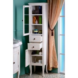 Sapho Retro szafka boczna 170 cm wysoka lewa drewno świerkowe białe 1666