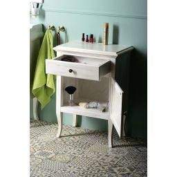 Sapho Retro szafka 60 cm boczna prawa stojąca drewno świerkowe białe 1693