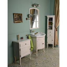 Sapho Retro szafka 60 cm boczna lewa stojąca drewno świerkowe białe 1714