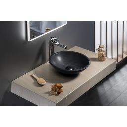 Sapho Blok umywalka 40 cm nablatowa okrągła czarny Marquin mat 2401-35