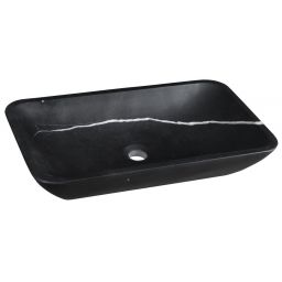 Sapho Blok umywalka 60x35 cm nablatowa prostokątna czarny Marquin mat 2401-39