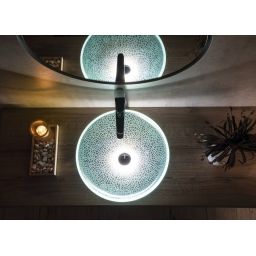 Sapho Beauty Ice umywalka 42 cm nablatowa okrągła przezroczysta 2501-04