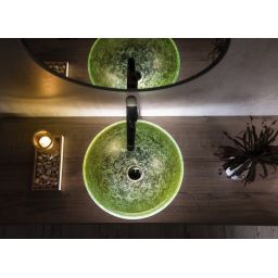 Sapho Beauty Shay umywalka 42 cm nablatowa okrągla złota 2501-22