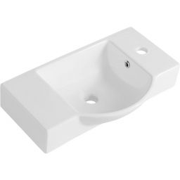 Sapho Small Litos umywalka 55x32 cm ścienna asymetryczna biała 4077