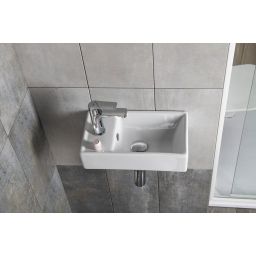 Sapho Minos umywalka 40x22 cm mała lewa biały połysk 4759