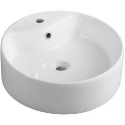 Aqualine umywalka 40 cm nablatowa biała okrągła 49413