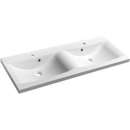 Sapho Luciola umywalka 120x48 cm meblowa prostokątna podwójna biała 50122