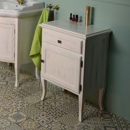 Sapho Retro szafka 60 cm boczna prawa stojąca drewno świerkowe białe 1693