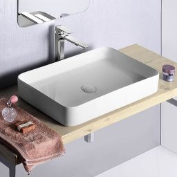 Sapho Blade umywalka 65x40 cm nablatowa prostokątna biała WH051