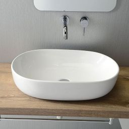 Sapho Caleo umywalka 60x42 cm nablatowa owalna biała CA590