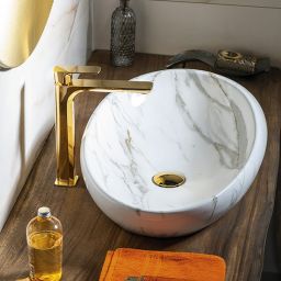 Sapho Dalma umywalka 68x44 cm nablatowa owalna carrara MM317