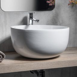 Sapho Dome umywalka 45,5 cm nablatowa okrągła biała WH030
