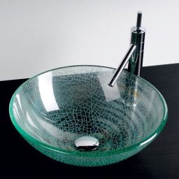 Sapho Beauty Ice umywalka 42 cm nablatowa okrągła przezroczysta 2501-04