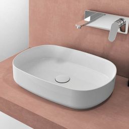Isvea Infinity Oval umywalka 55x36 cm nablatowa owalna biała 10NF65055