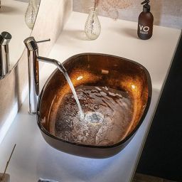 Sapho Beauty Kvaore umywalka 54x40 cm nablatowa owalna miedziana TY223