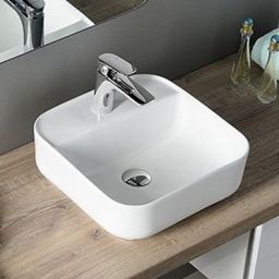 Sapho Molveno umywalka 39,5 cm nablatowa kwadratowa biała AR453