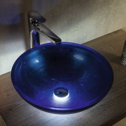 Sapho Murano Blu umywalka 40 cm nablatowa okrągła niebieska AL5318-65