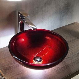 Sapho Murano Rosso Impero umywalka 40 cm nablatowa okrągła czerwona AL5318-63
