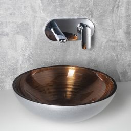 Sapho Murano Wenge umywalka 40 cm nablatowa okrągła miedziany/srebrny AL5318-66